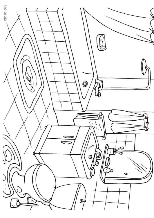 coloring pages bathroom