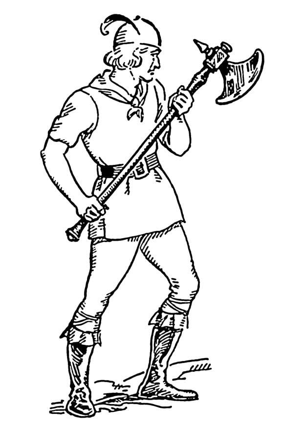Coloring page battle axe