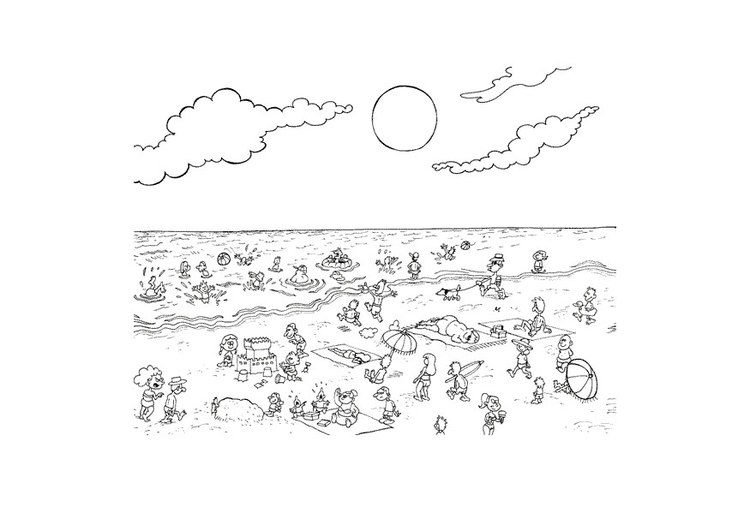 Coloring page beach