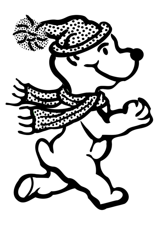 Coloring page bear - active