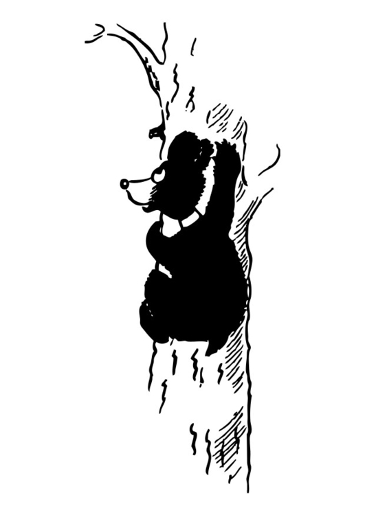 Coloring Page bear in tree - free printable coloring pages - Img 19176