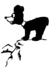 Coloring pages bear on mountain