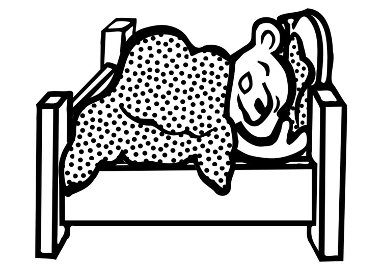 Coloring page bear - sleep