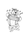 Coloring pages bear with accordion