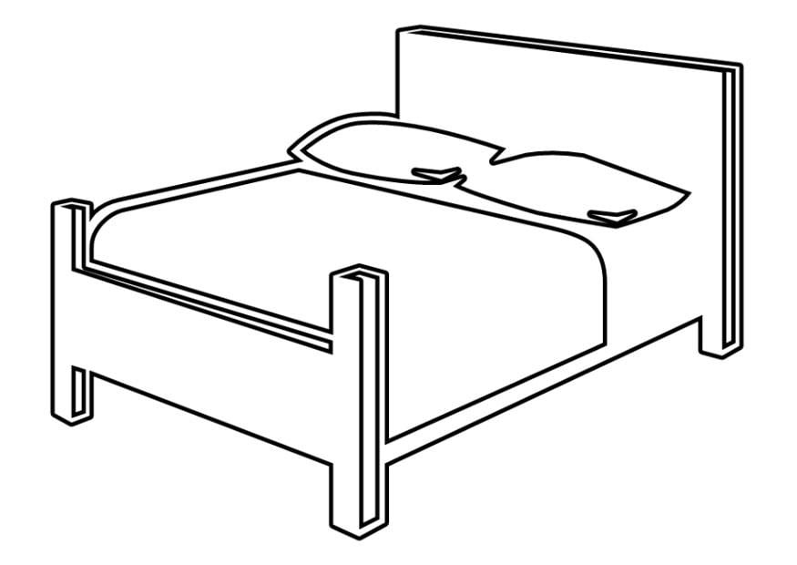 Coloring page bed