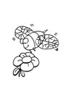 Coloring page bee and flower