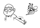 Coloring page bee sting