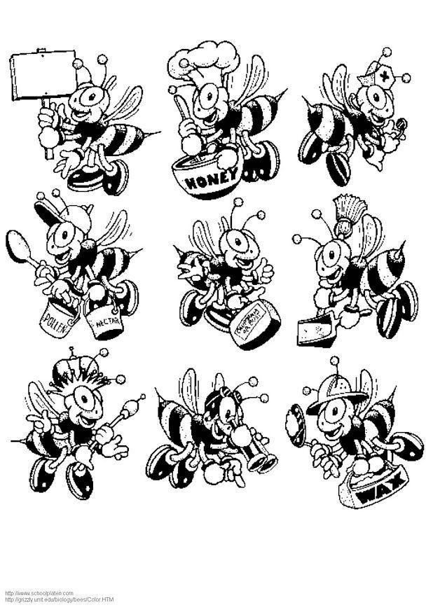 Coloring page bees