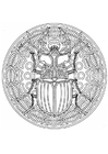 Coloring page beetle mandala