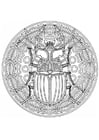 Coloring page beetle mandala