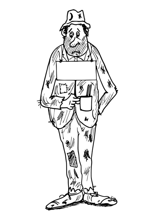 Coloring page beggar