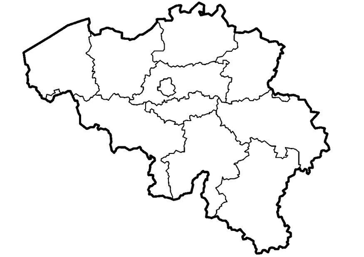 Coloring page Belgium- provinces