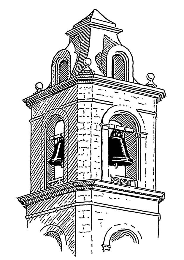 Coloring Page bell tower - belfry - free printable coloring pages - Img