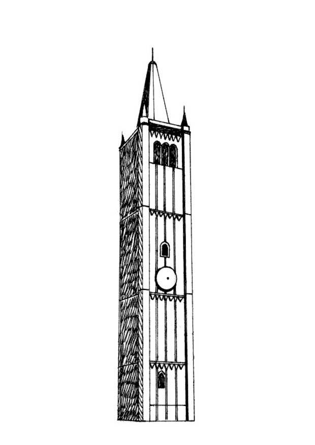 Coloring page bell tower