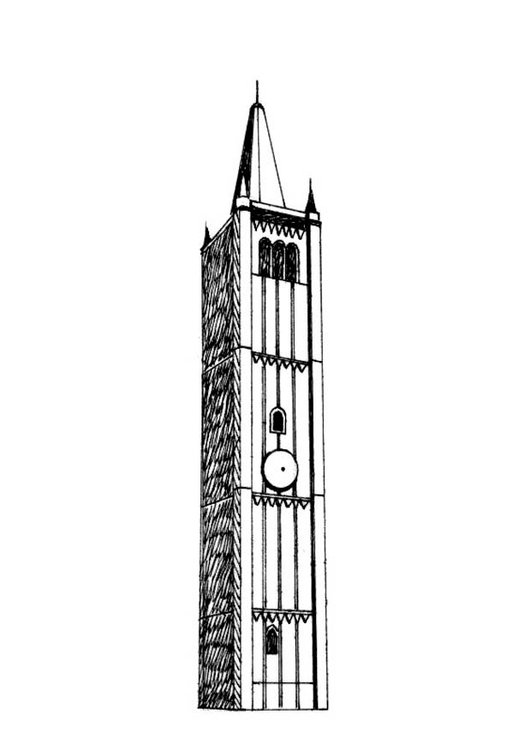 Coloring page bell tower