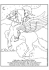 Coloring page Bellerephon and Pegasus