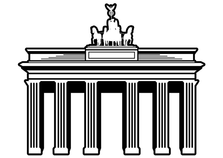 Coloring page Berlin - Brandenburg gate