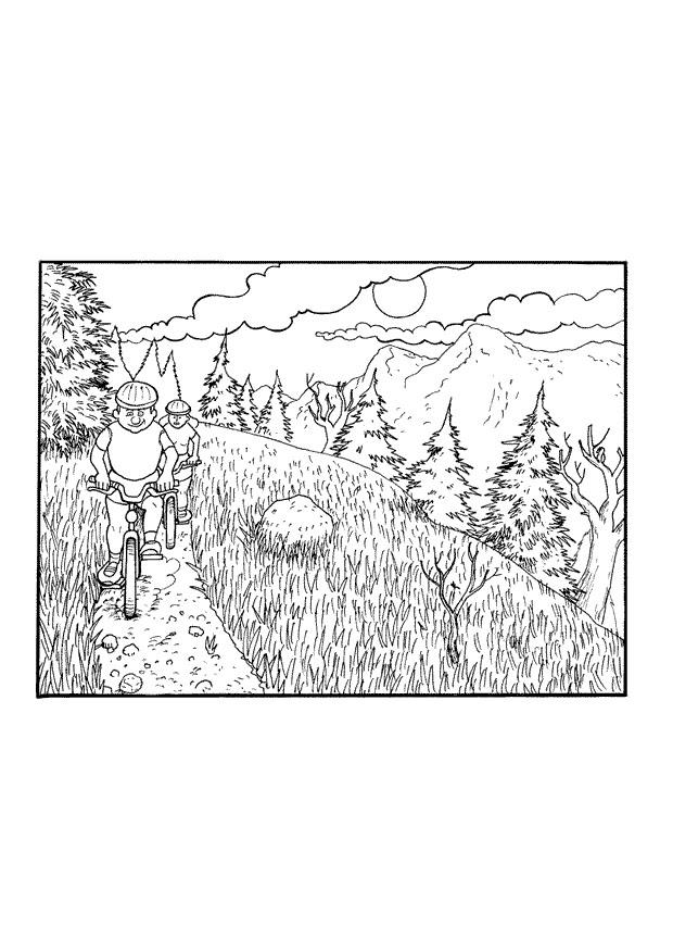 Coloring page bike ride