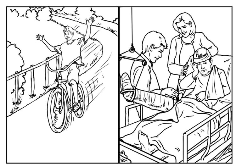 Coloring page bike safety