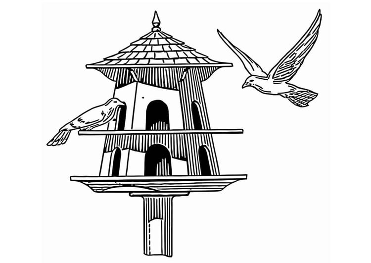 Coloring page bird feeder