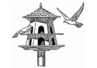 Coloring page bird feeder