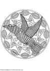 Coloring pages bird mandala