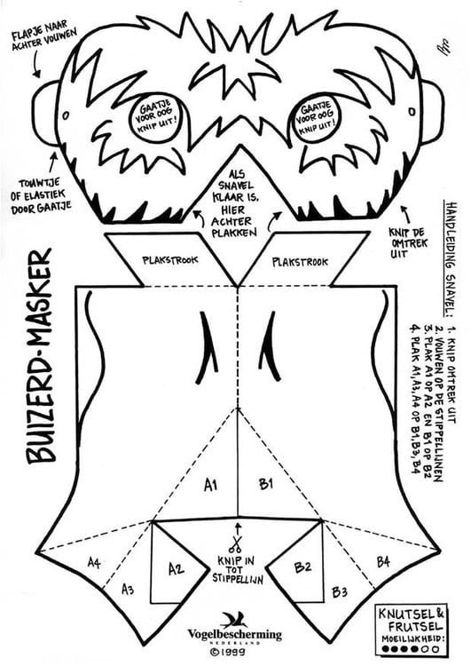 Coloring page bird mask