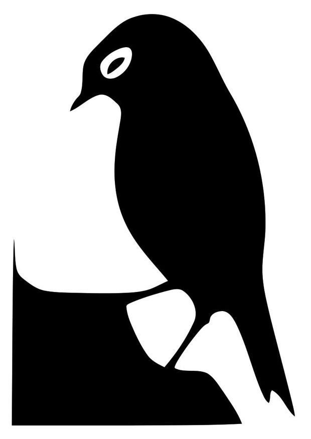 Coloring page bird silhouette