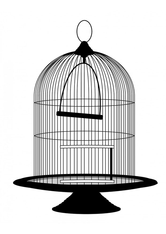 Coloring page birdcage