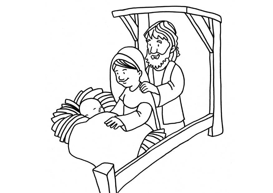 Coloring page Birth of Jesus