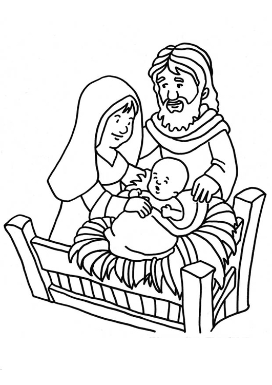 Coloring page Birth of Jesus