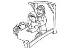 Coloring page Birth of Jesus