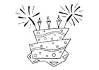 Coloring pages birthday cake