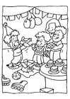 Coloring page birthday party