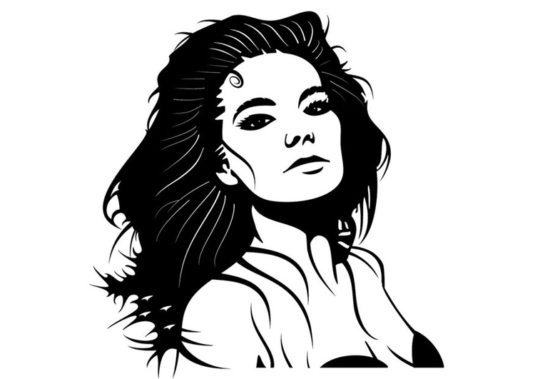 Coloring page BjÃ¶rk