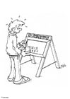 Coloring pages blackboard with numbers