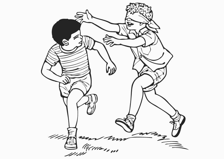 Coloring page blindfold, catch