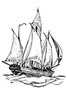 Coloring page boat - lugger