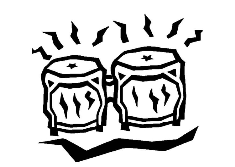 Coloring page bongos 2