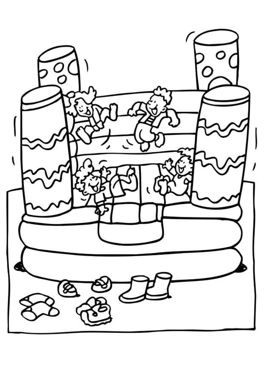 Coloring page bouncy castle