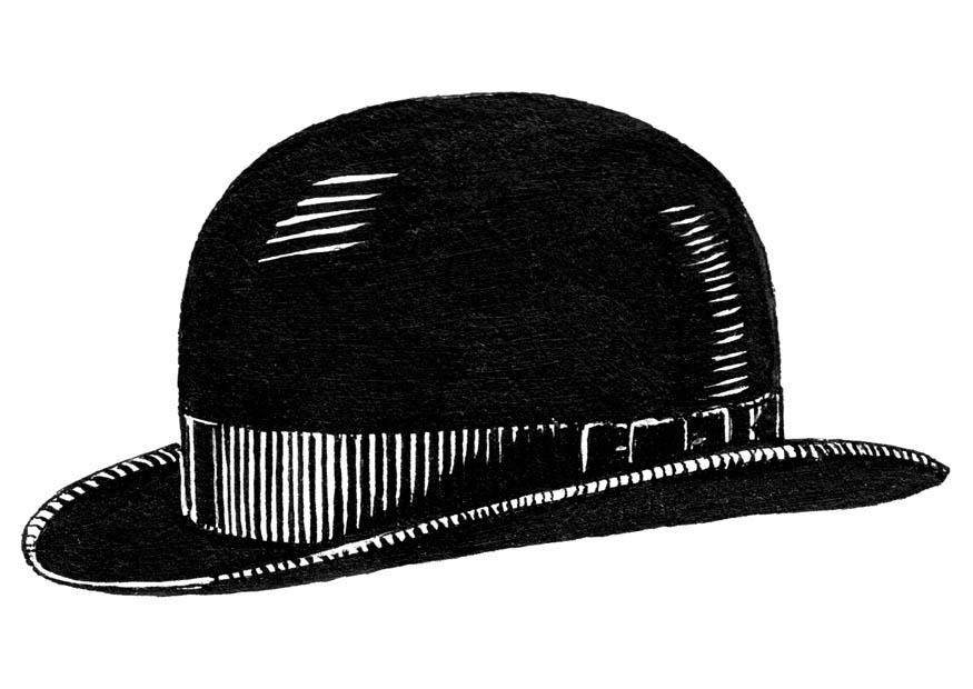 Coloring page bowler hat