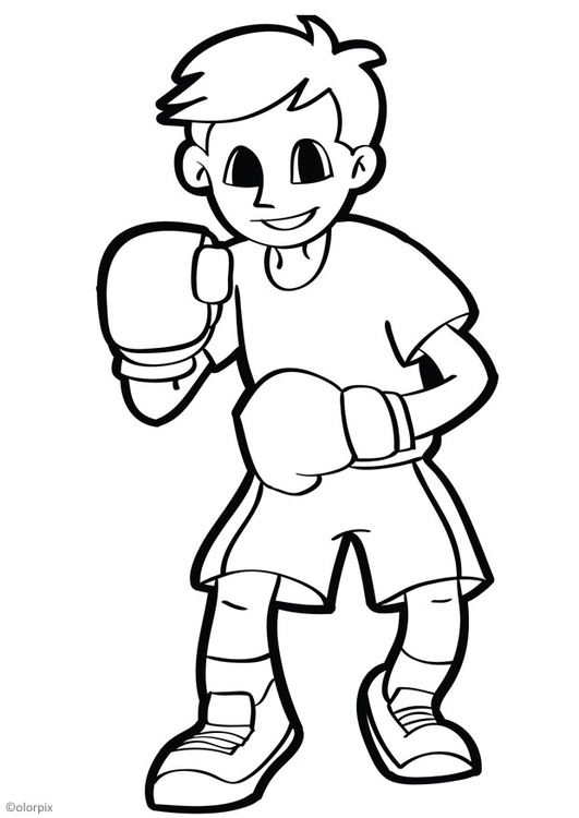 Coloring page boxing