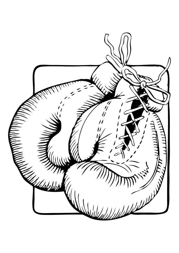Coloring page boxing gloves