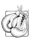 Coloring page boxing gloves