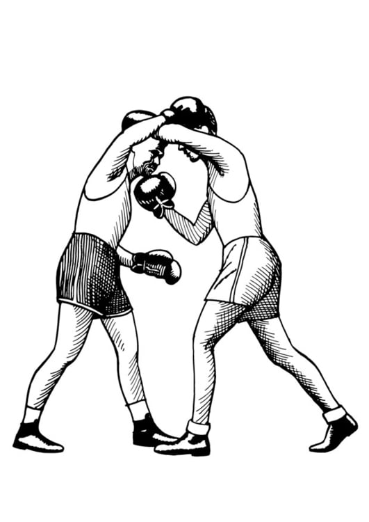 Coloring page boxing - uppercut