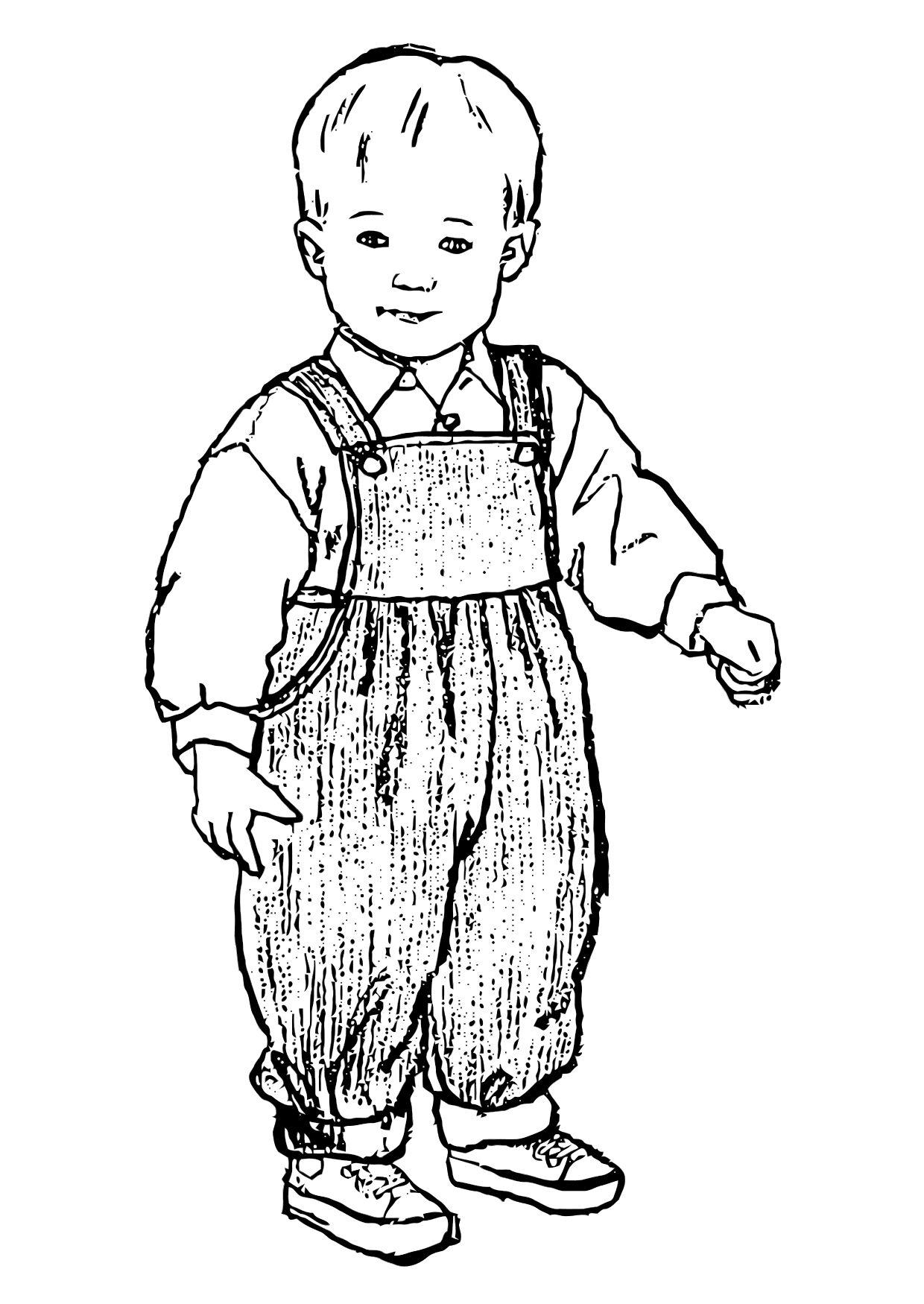 standing boy coloring pages