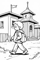 Boy on his way to school