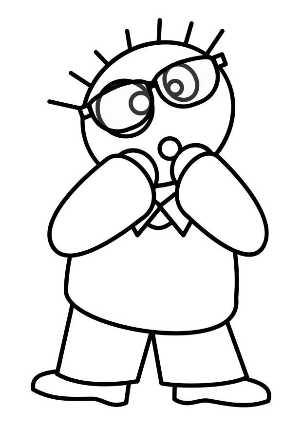 Coloring page boy with glasses