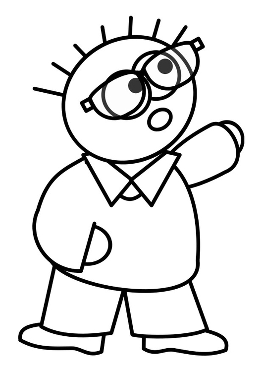 Coloring page boy with glasses