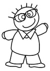 Coloring pages boy with glasses